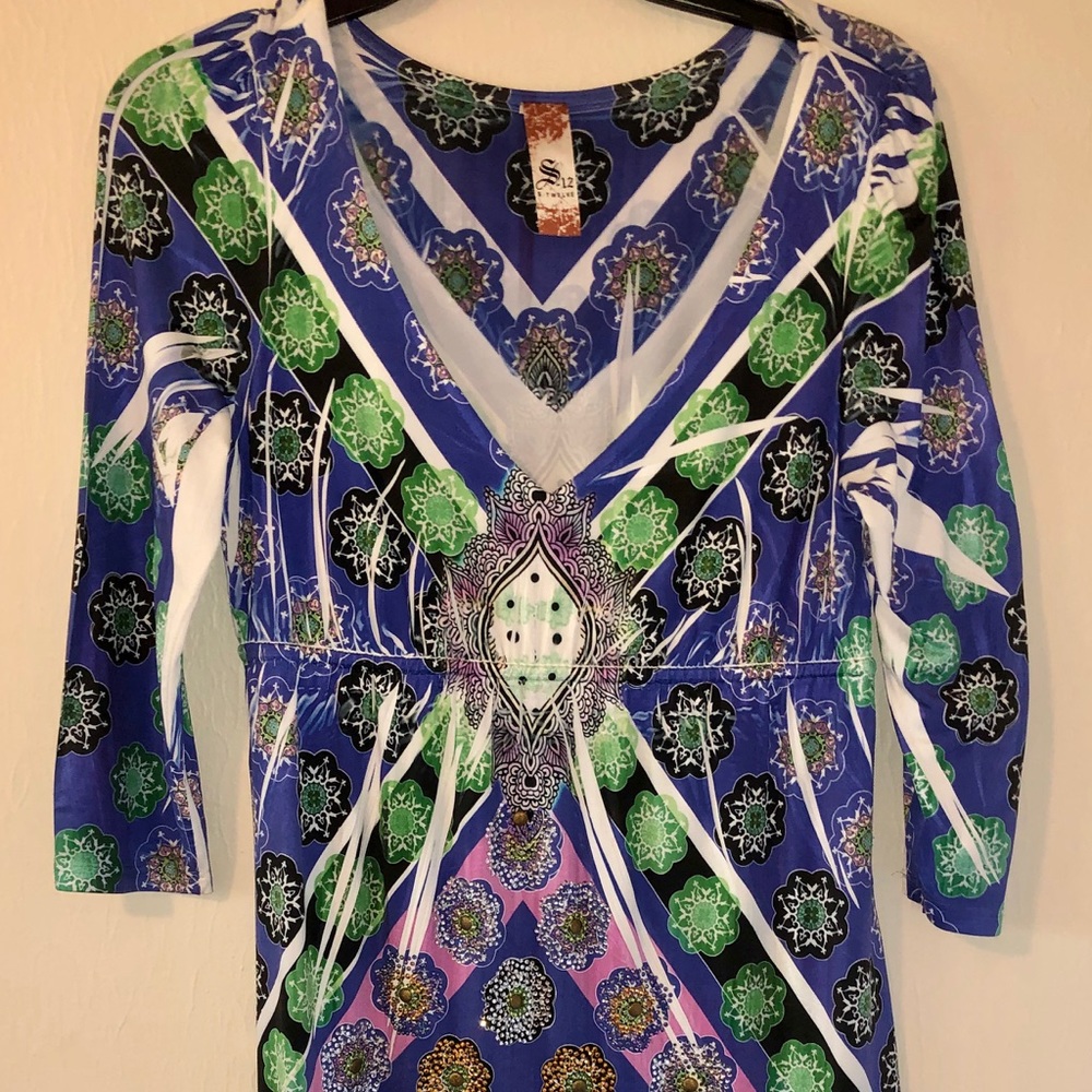 Beautiful midlength dress embellished rhinestones